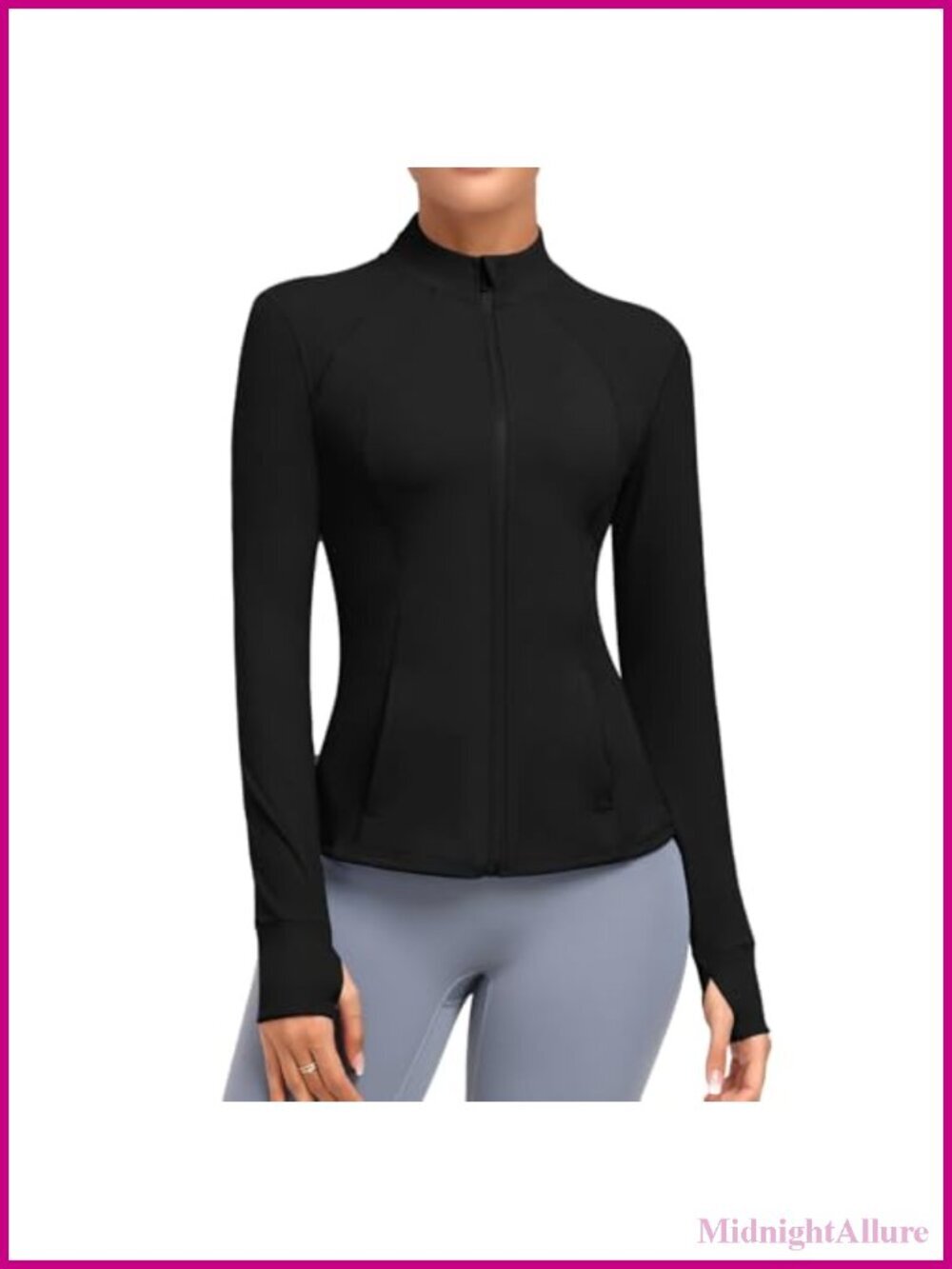 Athletic Full Zip Lightweight Workout Jacket With Pockets Running Slim Fit Yoga